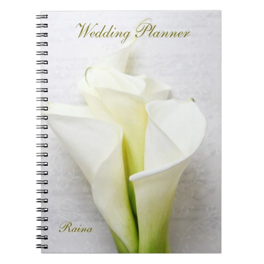 Carnet Calla lys sur mariage de script texturé floral (Devant)