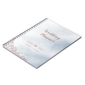 Carnet Calligraphie bleu outremer wedding planner rustiqu (Côté gauche)