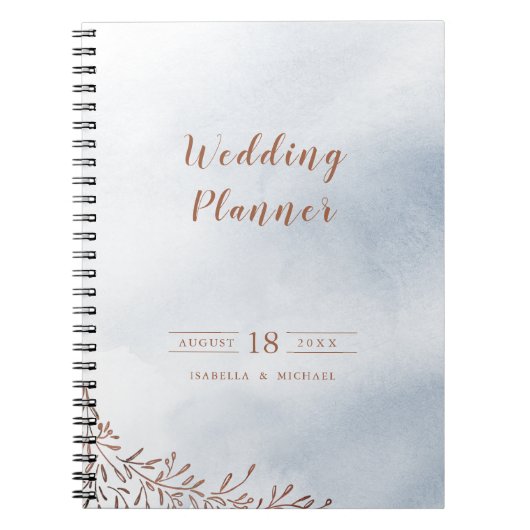 Carnet Calligraphie bleu outremer wedding planner rustiqu (Devant)