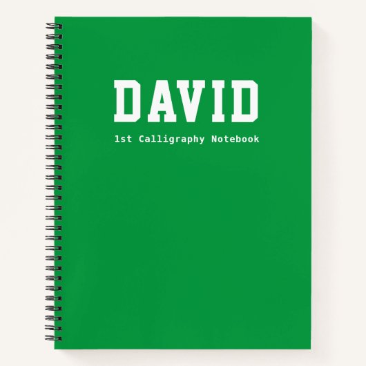 Carnet Calligraphie de maternelle personnalisée en vert d (Devant)