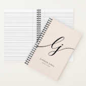 Carnet Calligraphie de monogramme féminin 2 initiales ros (À l'intérieur)