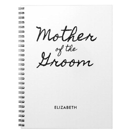 Carnet Calligraphie décontractée noire pour la mère du ma (Devant)