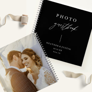 Carnet Calligraphie Elegant Black Mariage Photo Guestbook