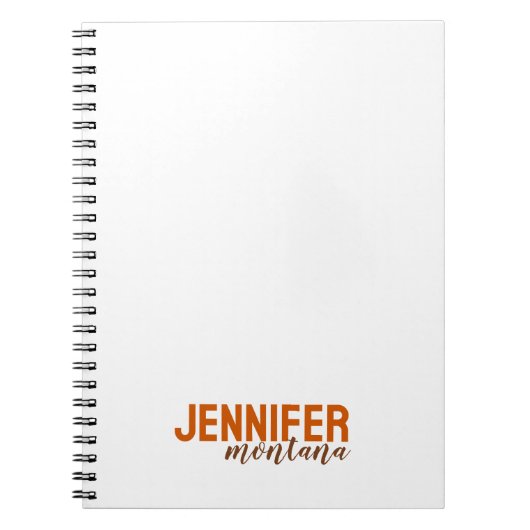 Carnet Calligraphie Elegant Plain Ajouter son propre nom (Devant)
