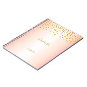 Carnet Calligraphie et confettis dorés sur rose gold (Côté gauche)