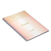 Carnet Calligraphie et or Confetti sur or Rose (Côté Droit)