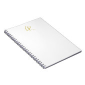 Carnet Calligraphie Monogramme Couleur Or Moderne Simple (Côté Droit)