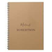 Carnet Calligraphie monogramme marron minimaliste profess (Devant)