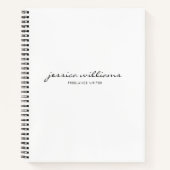 Carnet Calligraphie Monogramme minimaliste Blanc (Devant)