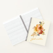 Carnet Calligraphie personnalisée Boho aquarelle Floral (Intérieur)