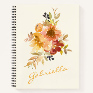 Carnet Calligraphie personnalisée Boho aquarelle Floral