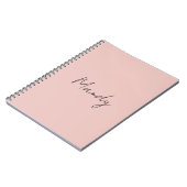Carnet Calligraphie Rose Gold Élégant Simple Nom (Côté gauche)