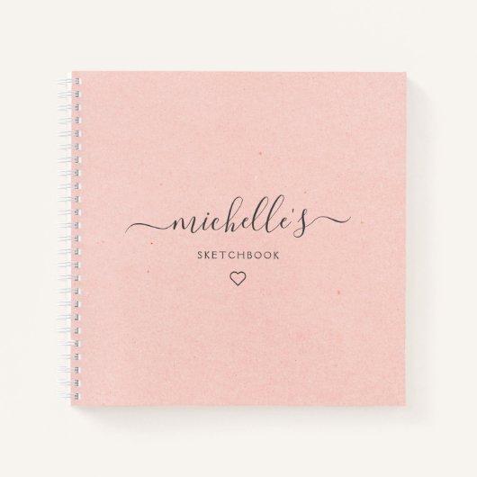 Carnet Calligraphie rose Monogram Heart Sketchbook (Devant)