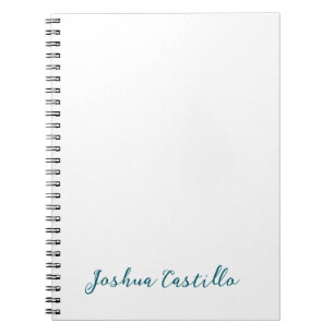 Carnet Calligraphie Simple Plain Professionnel Nom