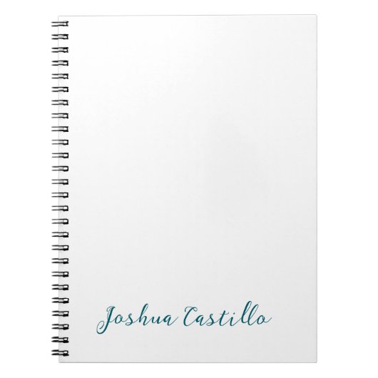 Carnet Calligraphie Simple Plain Professionnel Nom (Devant)