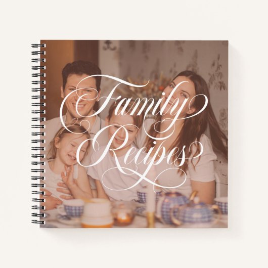 Carnet Calligraphie tourbillonnant Recettes familiales Ph (Devant)