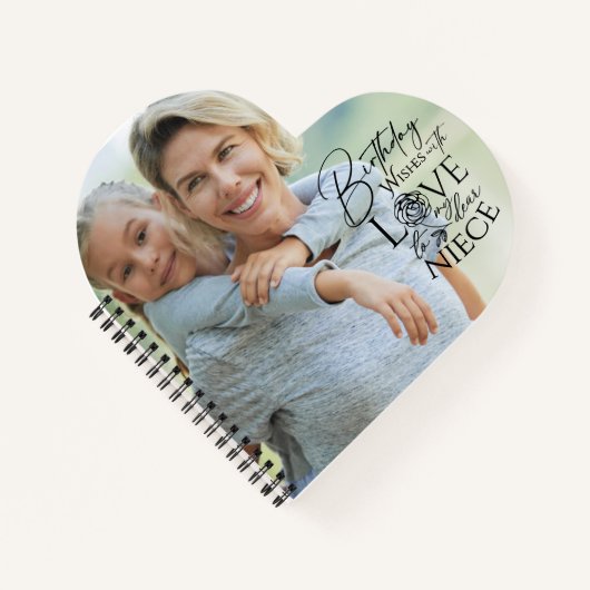 Carnet Calligraphy Custom Photo Birthday For  Niece (Devant)