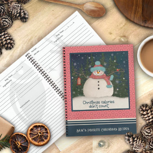 Carnet Calories Noël Snowman mignonne Citation rose Recet