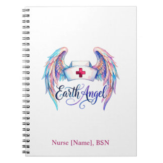 Carnet Calot d'infirmière à l'aquarelle avec ailes "Ange