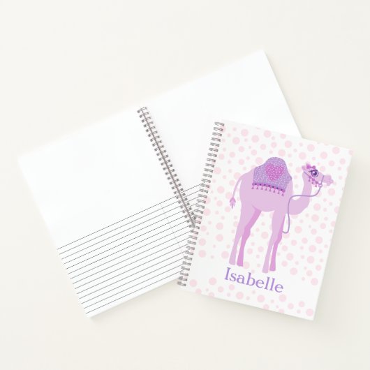 Carnet Camel mignon filles blanchâtres nommé rose violet (Intérieur)