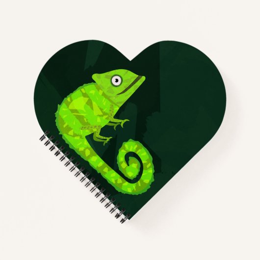 Carnet Caméléon mignon vert (Devant)