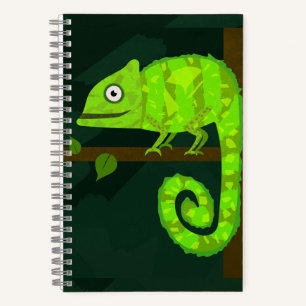 Carnet Caméléon mignon vert