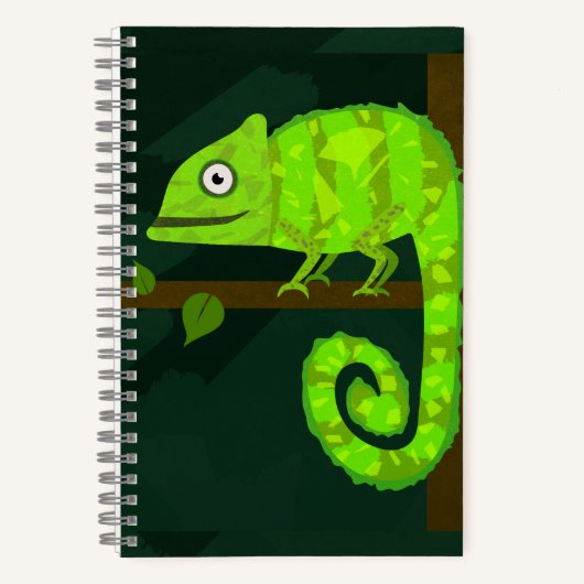Carnet Caméléon mignon vert (Recto)