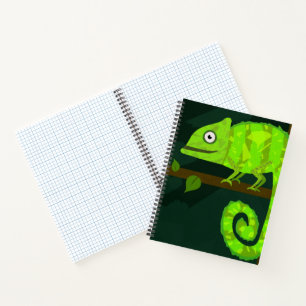Carnet Caméléon mignon vert