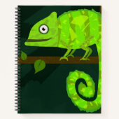 Carnet Caméléon mignon vert (Devant)