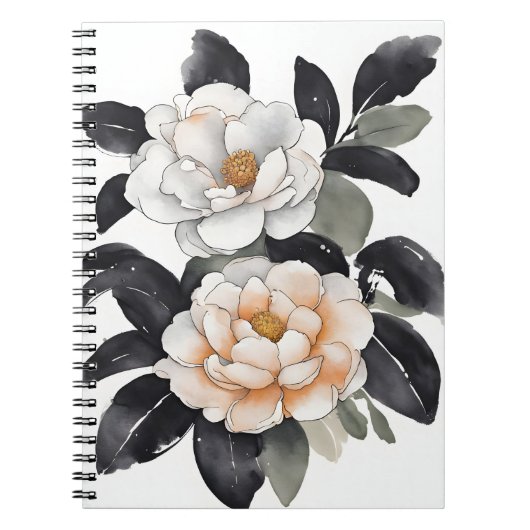 Carnet Camellia - Fleurs aquarelles (Devant)