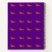 Carnet Caméra vidéo silhouette orange sur fond violet (Dos)