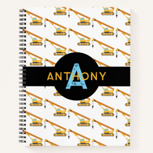 Carnet Camion de construction de grue Monogram pour enfan