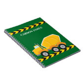 Carnet Camion de construction vert pour garçons personnal (Côté Droit)