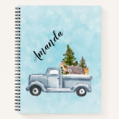 Carnet Camion de Noël avec pins et animaux de forêt (Devant)