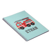 Carnet Camion de pompiers rouge mignon pour de petits (Côté Droit)