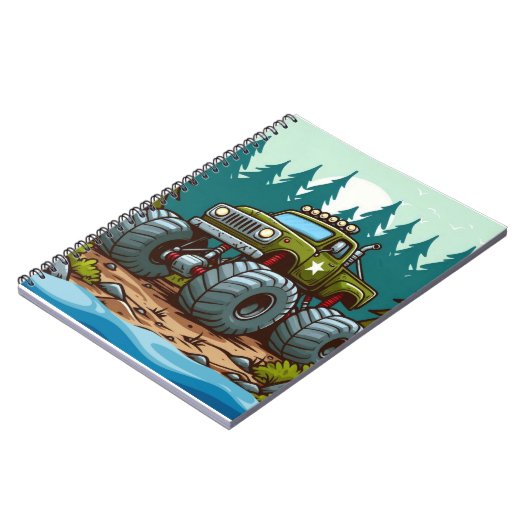 Carnet Camion Monster Vert dans la forêt (Côté gauche)