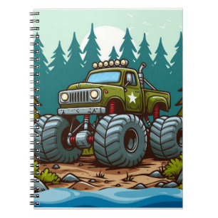 Carnet Camion Monster Vert dans la forêt