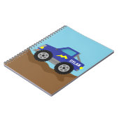 Carnet Camion Monstre Bleu de Course, pour Garçons (Côté gauche)