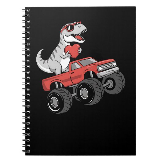 Carnet Camion Monstre de la Saint-Valentin T Rex Dinosaur (Devant)