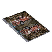 Carnet Camion Rouge Antique Dans Une Étoile Rustique (Côté Droit)