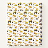 Carnet Camions de chantier véhicules enfants monogramme (Dos)