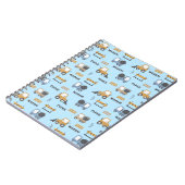 Carnet Camions de Construction Motif Bleu (Côté gauche)