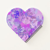Carnet Camo Abstrait tendance rose violet bleu coeur (Dos)