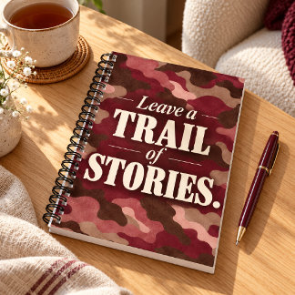 Carnet Camo Burgundy Blush Laissez une Trace d'Histoires