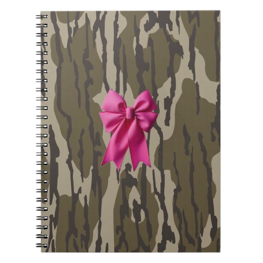 Carnet Camo Fille Ruban Rose Arc Bas Camo (Devant)