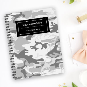 Carnet Camo gris, Camo d'hiver, Camouflage neige, Militai