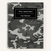 Carnet Camo gris, Camouflage, Militaire, Armée (Devant)