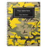 Carnet Camo jaune et vert, Camouflage, Militaire, Armée (Devant)
