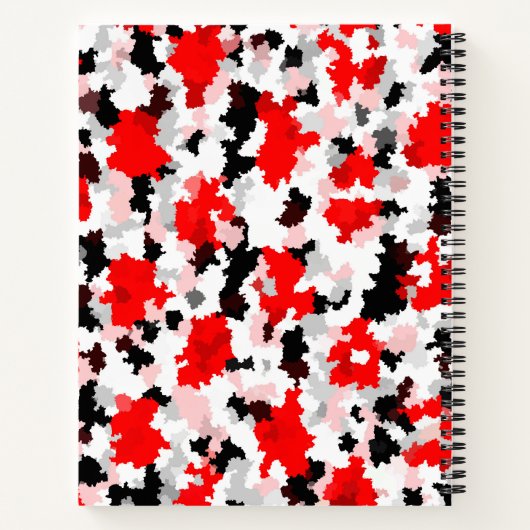 Carnet Camo noir rouge noir noir Conception abstraite (Dos)