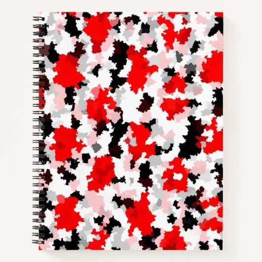 Carnet Camo noir rouge noir noir Conception abstraite (Devant)